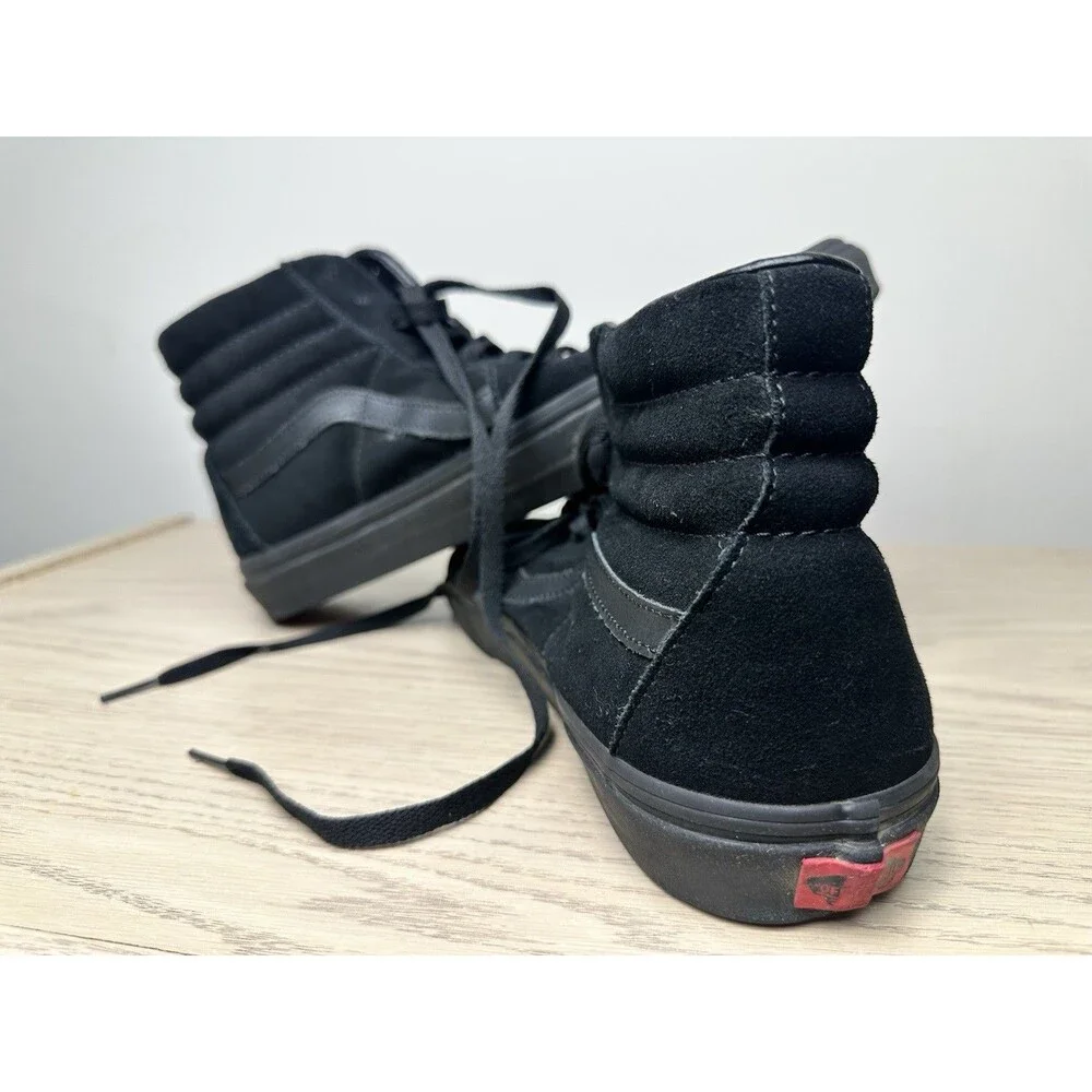 VANS Sk8-Hi Triple Black Suede High Top Sneakers Men's Size 9.5